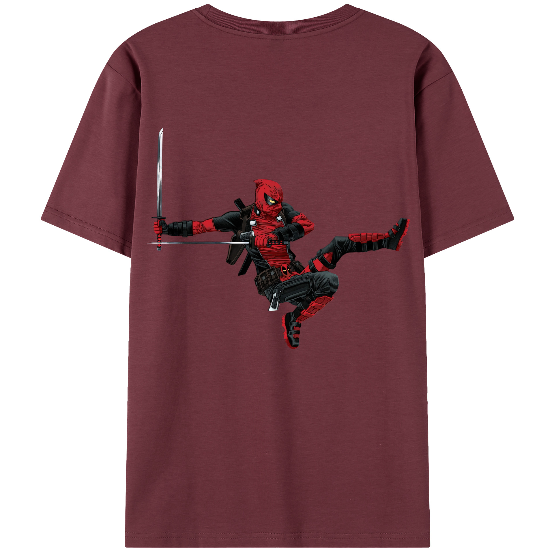 （画像用） Deadpool デッドプール 綿100％半袖Tシャツ（背面プリント）